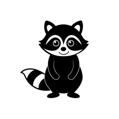 Raccoon cartoon vector silhouette