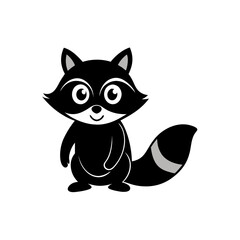 Raccoon cartoon vector silhouette