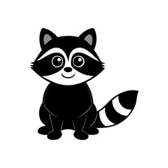 Raccoon cartoon vector silhouette