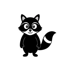 Raccoon cartoon vector silhouette