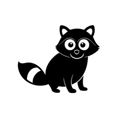 Raccoon cartoon vector silhouette