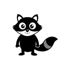 Raccoon cartoon vector silhouette