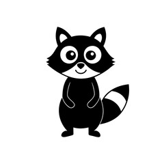 Raccoon cartoon vector silhouette