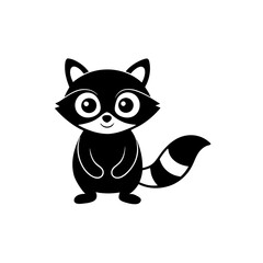 Raccoon cartoon vector silhouette