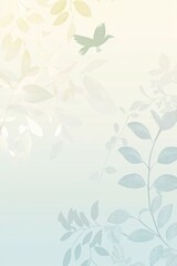 Obraz premium Pastel Botanical Background with Flying Bird Illustration