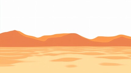 Desert Landscape Illustration: Sand Dunes and Mountains Illustration