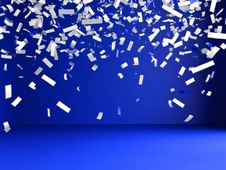 Falling Confetti Celebration Background Blue Room