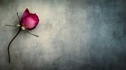 Single Pink Rose on Textured Background Elegant Floral Photography