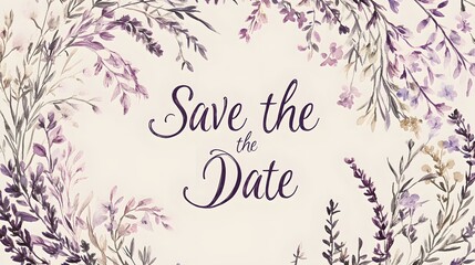 Watercolor Floral Save The Date Wedding Invitation