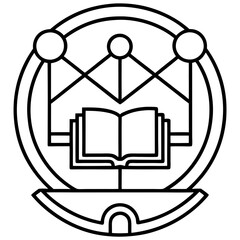 Elegant Knowledge Base Line Art Elements