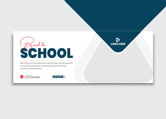 website banner or cover design template, back to school, social promotion template