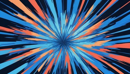 Fototapeta premium Fondo abstracto azul con efecto de desenfoque de movimiento radial, creando una sensación de velocidad y movimiento