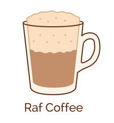 Vector isolated illustration of Raf Coffee Cup