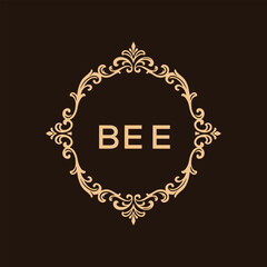 BEE letter logo design with black background in illustrator, vector logo modern alphabet font overlap style. calligraphy designs for logo, Poster, Invitation, etc.	