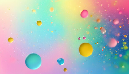Fototapeta premium Abstract pastel rainbow background with colorful paint drops and glitter. Perfect for design, decoration, and vibrant visuals.