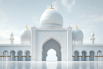 Fototapeta premium Majestic White Mosque Architecture