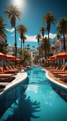Obraz premium pool with trees HD 8k wallpaper stoke photographic image
