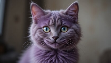 Obraz premium Close-up of a captivating lavender-colored cat