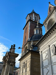 View of the Wawel Castle on a day. Location vertical. Krakow. Poland.