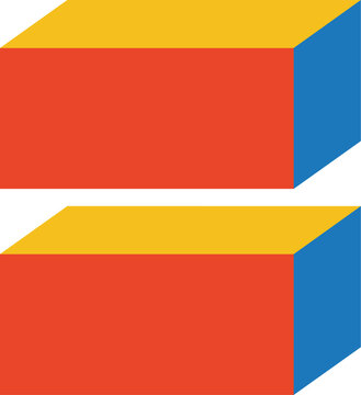 Bauhaus volumetric parallelepiped design vector illustration