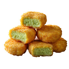 Matcha-Grne Chicken McNuggets fotorealistischer isolated on transparent background

