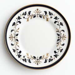 Elegant decorative plate design with intricate floral patterns, perfect for showcasing gourmet meals or fine dining.
