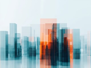 Fototapeta premium Cyberresilient smart city design digital urban landscape gigapixel rendering futuristic environment high-tech perspective