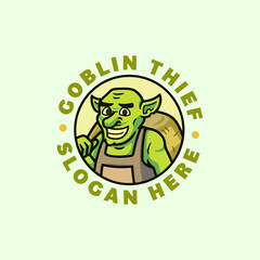 Goblin cartoon mascot character logo design