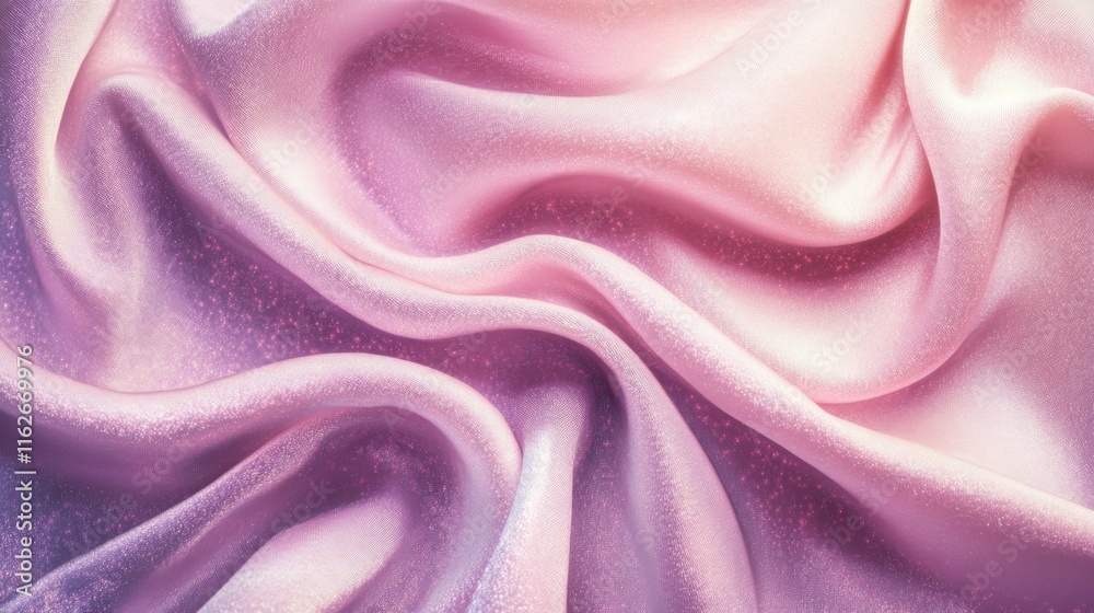 Aufkleber a close-up of soft, shimmering fabric in gradient pink hues, showcasing elegance and texture.