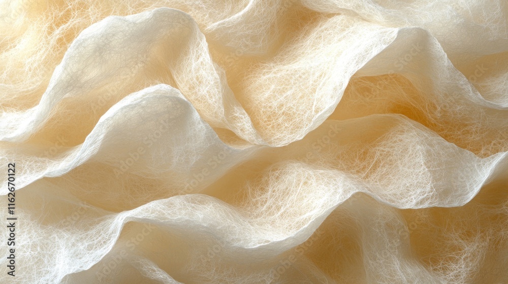 Aufkleber a close-up of soft, textured material with gentle waves and a light color.