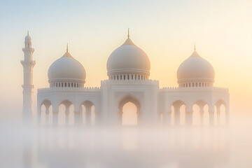 Obraz premium Majestic Mosque in the Morning Mist