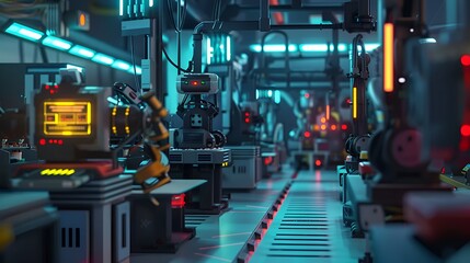sophisticated 3D-animated factory 
