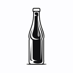 Soda Bottle Symbol Black and White Vector Illustration for Visual Communication Projects