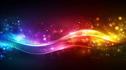 Obraz premium Radiant Aurora, A Dynamic Spectrum of Shimmering Particles Flowing Through Cosmic Space