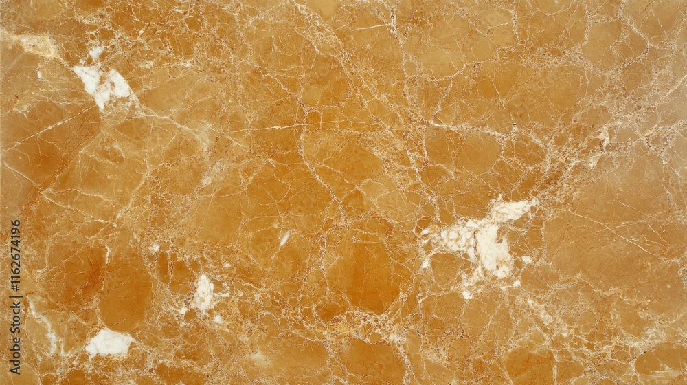 Poster A close-up view of a polished orange marble surface with natural veining patterns.