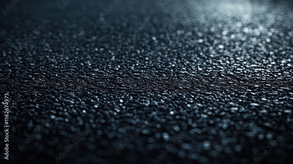 Aufkleber a close-up view of a textured, wet surface reflecting light in a dark environment.