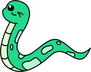 Fototapeta premium Cute Green Snake