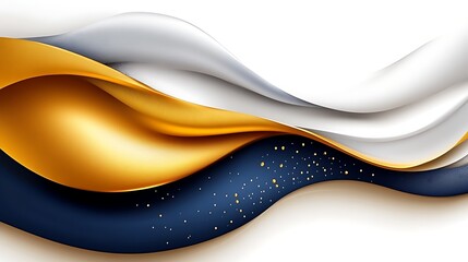 Fototapeta premium Abstract Gold Silver Blue Wave Design Background