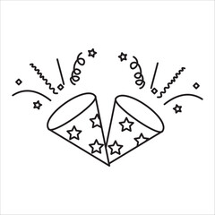 Confetti icon outlne vector