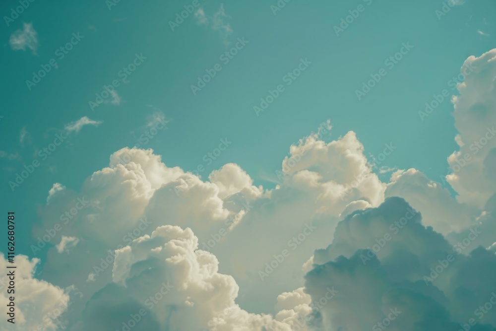 Wall mural soft smooth white clouds with pastel color of sky.for abstract background