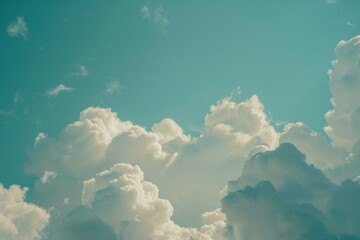 Naklejka premium Soft smooth white clouds with pastel color of sky.For abstract background