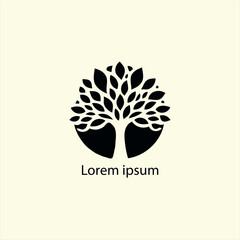 a yoga logo with a tree and a person doing yoga