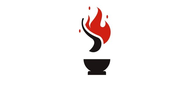 animated video icon food, spoon, fork, bowl, animation repeating motion