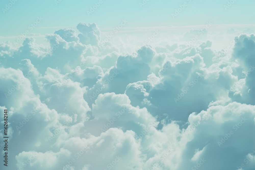 Wall mural soft smooth white clouds with pastel color of sky.for abstract background