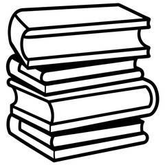 Minimalist Stacked Books Line Art Vector Design