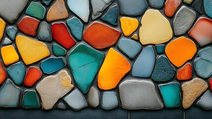 Colorful Stone Mosaic Wall Art Design