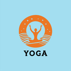 a yoga logo with a tree and a person doing yoga