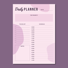 Daily planner vector template