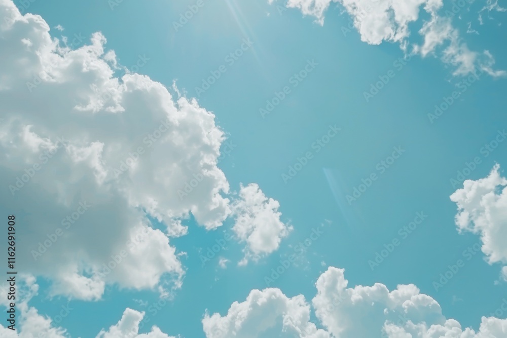 Wall mural soft smooth white clouds with pastel color of sky.for abstract background