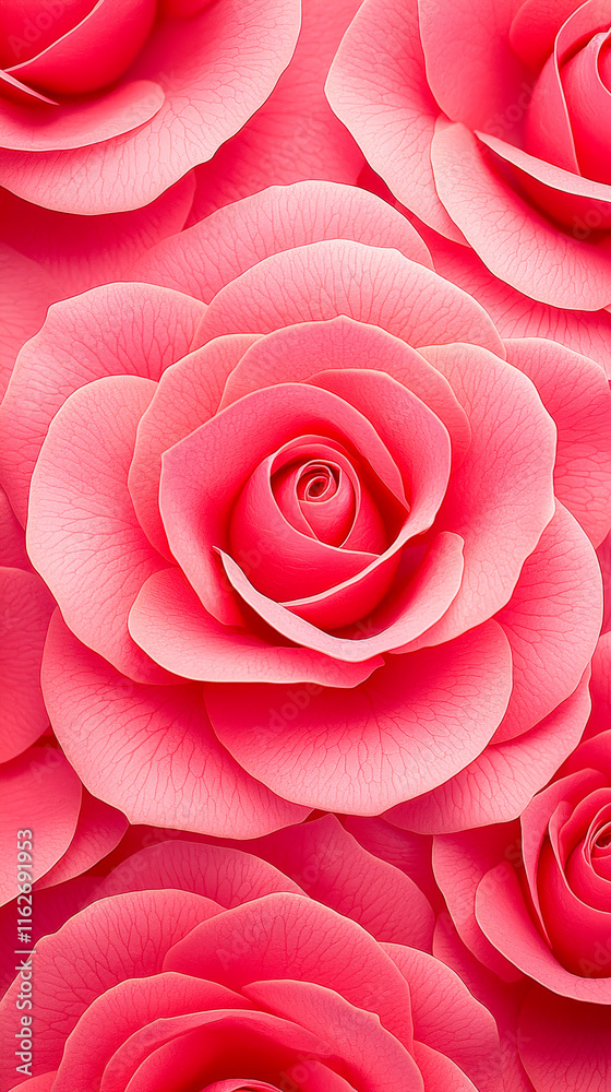 Poster beautiful arrangement of vibrant pink roses showcasing intricate petals and soft textures in a close